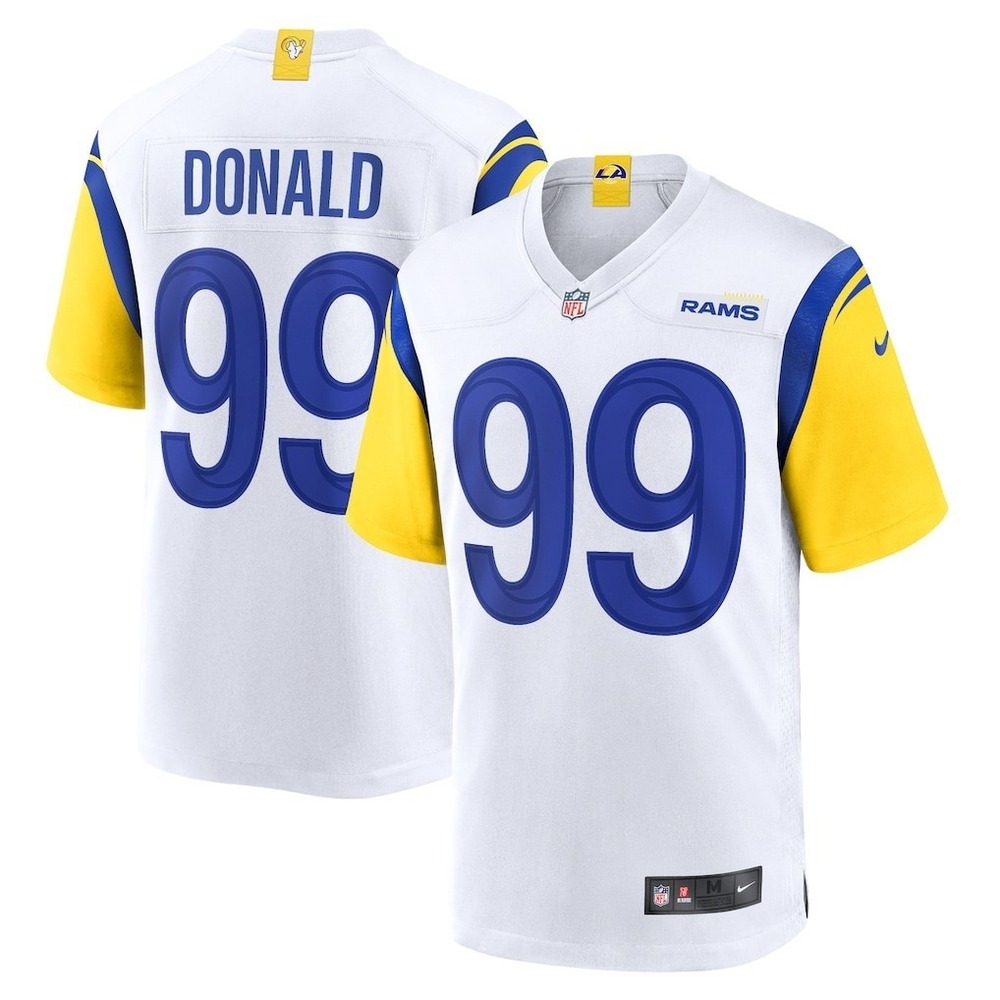 Nike Aaron Donald Los Angeles Rams #99 Men's M On-Field Game Jersey‎ White NWT